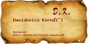 Davidovics Kornél névjegykártya