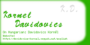 kornel davidovics business card
