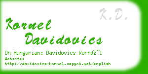 kornel davidovics business card